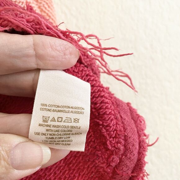 Free People We The Free Distressed Hoodie Pink Frayed Beachy Small 100% Cotton - Picture 4 of 9